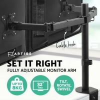 Artiss Monitor Stand Dual Arm Desk Mount 32'' HD LED TV Screen Holder Bracket
