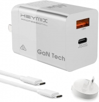 HEYMIX 45W GaN PD Wall Charger, 30W USB C Fast Charger, Max48W Dual-Port Quick Charger AU Plug, Compatible with Galaxy