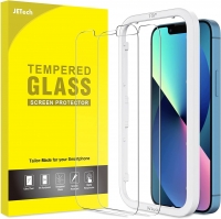 JETech Screen Protector for iPhone 13/13 Pro 6.1-Inch, Tempered Glass Film with Easy-Installation Tool, 2-Pack