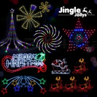 Jingle Jollys Christmas Motif Lights LED Rope Santa Reindeer Waterproof Outdoor