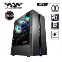 Armaggeddon (TESSARAXX Core 3) (Black) RGB Strip Tempered Glass ATX Gaming Case without PSU & FAN