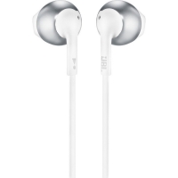 JBL T205 Earbud Headphones - Chrome