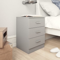 Bedside Cabinet Grey 38x35x56 Cm Chipboard