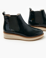 Jade Leather Boot - Forest Patent