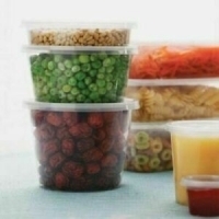 Plastic Containers Round 200Pcs 300ml Takeaway Food Disposable Sauce Containers