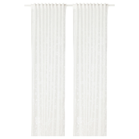 BORGHILD Sheer curtains, 1 pair, white, 145x250 cm
