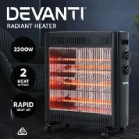Devanti 2200W Infrared Radiant Heater Portable Electric Convection Panel Heating