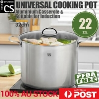 TRIER Stainless Steel Casserole Cooking Stock Pot Induction Cookware 32X28CM AU