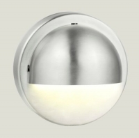 HPM LED Stainless Steel 100mm Round Outdoor Step Wall Light Silver 12V 1W DIY