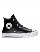 Converse Chuck Taylor All Star Black Leather Platform Sneakers