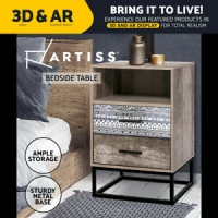 Artiss Bedside Tables Drawers Side Table Wooden Nightstand Storage Cabinet Unit