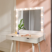 YOKUKINA Vanity Mirror with 12 LED Lights, 32 Inch Hollywood Lighted Makeup Mirror for Dressing Room, Tabletop