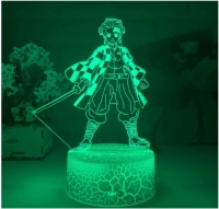 Anime Lamp Demon Slayer Kamado Tanjirou LED Night Light 16 Colors RGB Remote Control 3D Illusion Lamp Birthday Xmas Perfect