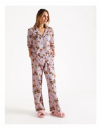 Soho Full Flannel PJ Set Light Pink Dog Print
