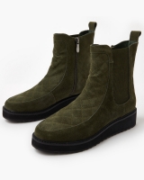 Janey Leather Boot - Army Suede