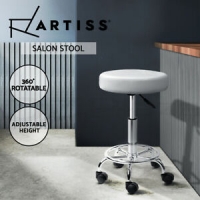 Artiss Saddle Chair Stools Salon Stool White Swivel Beauty Barber Hairdressing