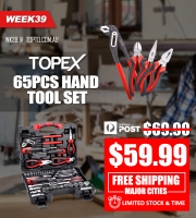 $10 off Reduce your repair time TOPEX 65-Piece Household Hand Tool Set only $59.99