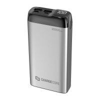 Laser 20000mAh Charge Core Power Bank - Silver
