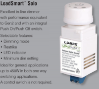 LUMEX LED Universal Dimmer PUSH ON/OFF Switch 450W 240V SAA CLIPSAL Compatible