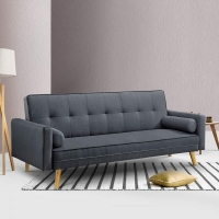 3 Seater Fabric Sofa Bed – Charcoal