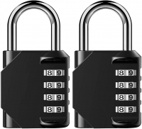 2 Pack Combination Lock 4 Digit Outdoor Waterproof Padlock for School Gym Locker, Sports Locker, Fence, Toolbox, Gate, Case,