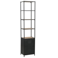 Bookcase Solid Firwood And Steel 40.5×32.5×180 Cm